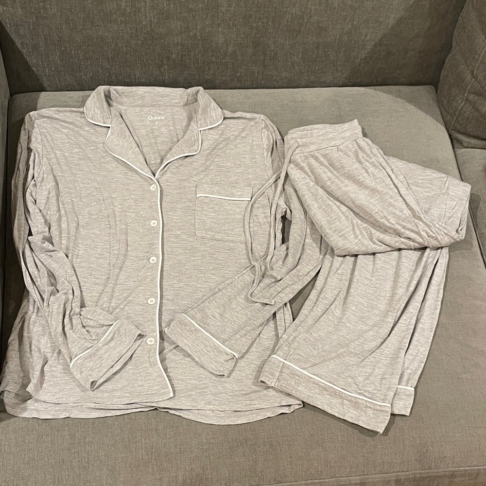 Quince Bamboo Jersey Long Sleeve Pajama Set - Picture 2 of 10